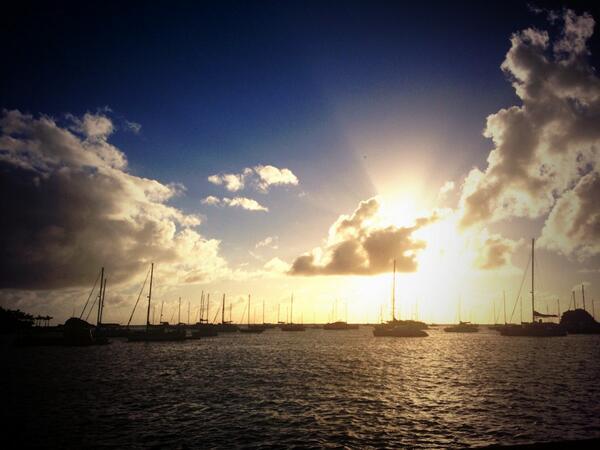 St. Barths Sunset ala black and white