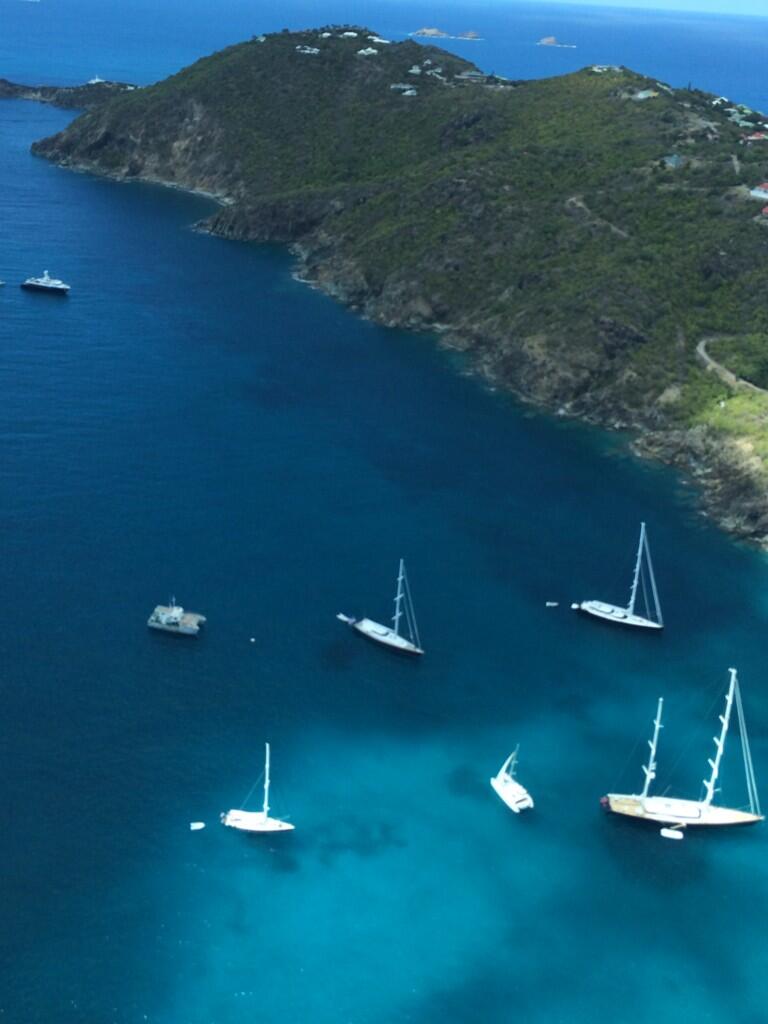 aerial view of St. Barths boats and yachts photo by Marissa Peck